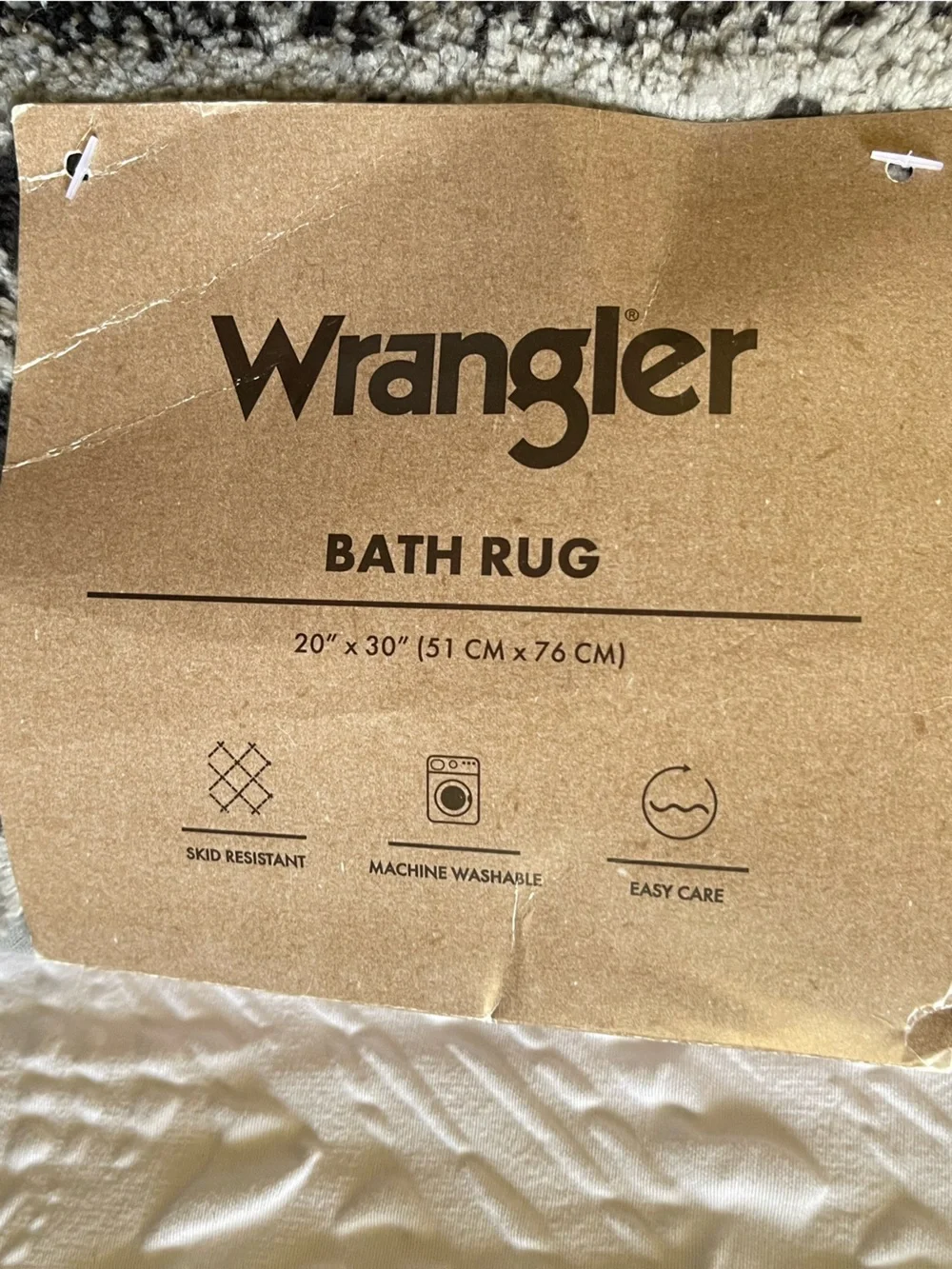 Wrangler Black & White Geometric Bath Mat 20” x 30” - NWT**